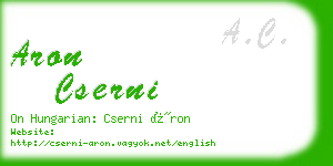 aron cserni business card